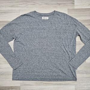 Madewell Womens Gray Solud Tshirt Small Longsleeve Oversized